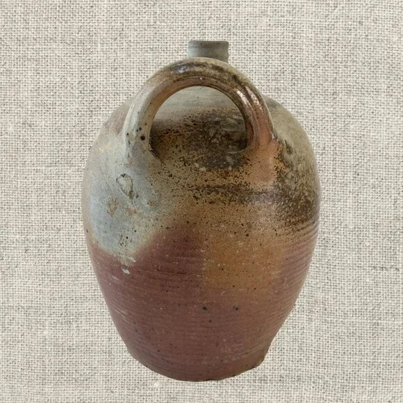 19c French Provincial Stoneware Olive Oil Jug